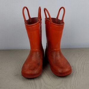 Boy's Orange Rain Boots